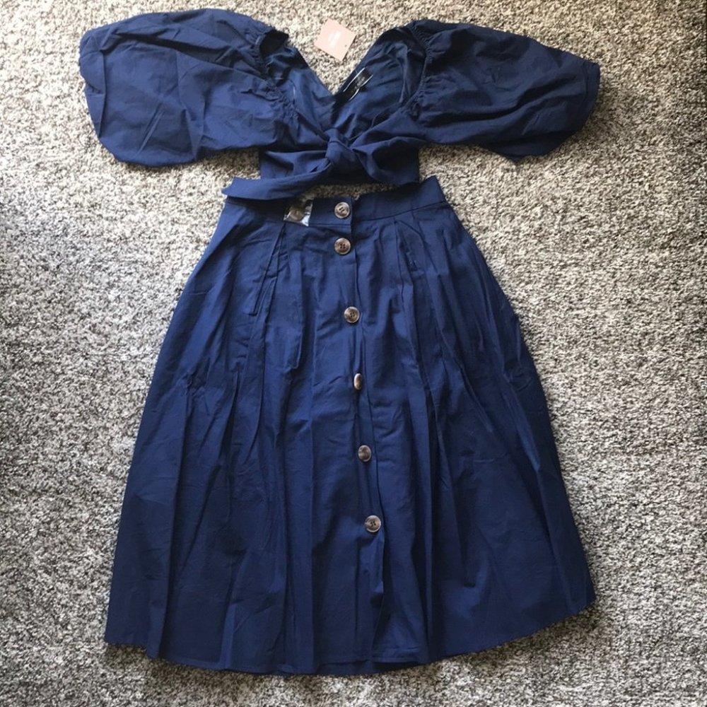 Matching Skirt Set Navy from MissLola aka Lulus